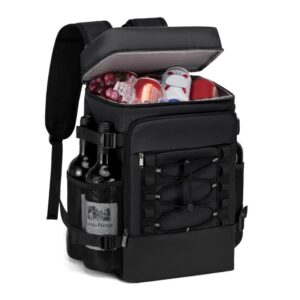 Olive green 20L high-capacity insulated cooler tote bag with front storage pocket and webbing handles by Top Sound
